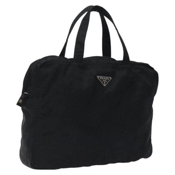 PRADA Hand Bag Nylon Black Silver Auth 122354 - Picture 1 of 16